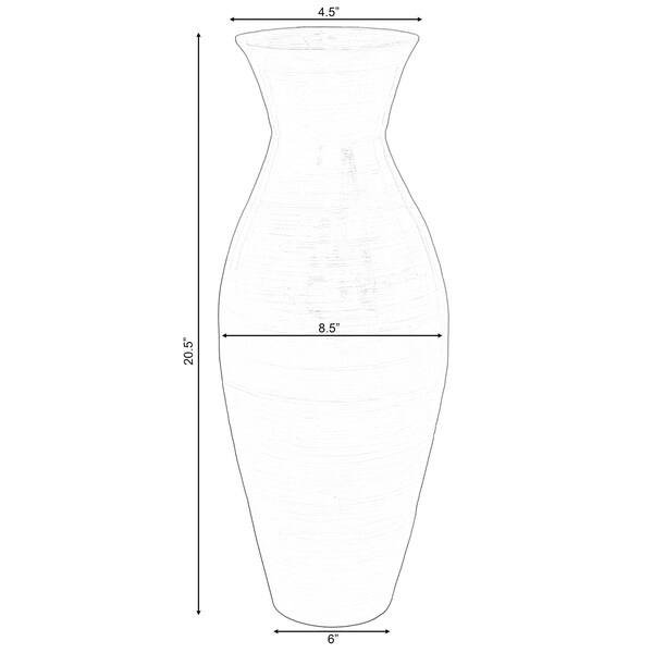 Uniquewise 20.5" Contemporary Bamboo Floor Flower Unique Vase for Dining, Living, Entryway, Blue - QI004272.GN