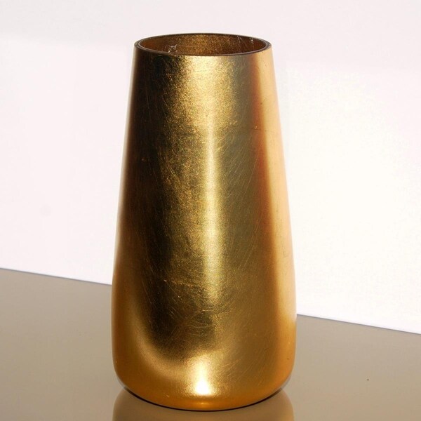 Standalone 12 in. GILT Gilded Glass Zen Vase, Gold - ST2644136