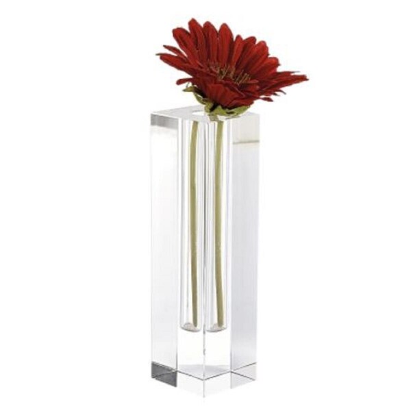 Palacedesigns Modern Clear Tall Block Optical Crystal Vase - PA3094529
