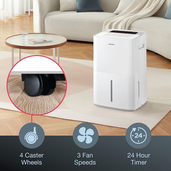 Amana 16.2 pints, White, 15.1 in, Plastic, 115V - AMND501PAW