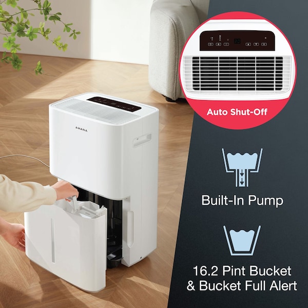 Amana 16.2 pints, White, 15.1 in, Plastic, 115V - AMND501PAW