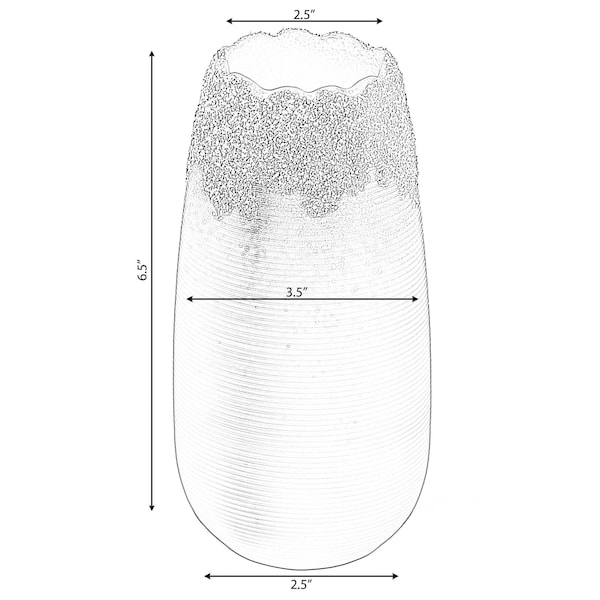 Uniquewise Contemporary Black Table Vase with Dripping Crystal Look and Scalloped Opening Design, 6.5 Inch - QI004358.S
