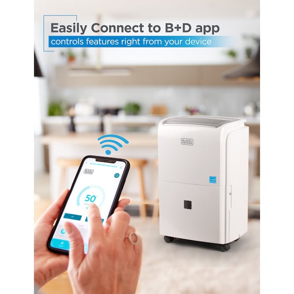 Black & Decker 50 Pint Portable Dehumidifier with Built-in Pump + Wi-Fi - BDT50PWTBWF