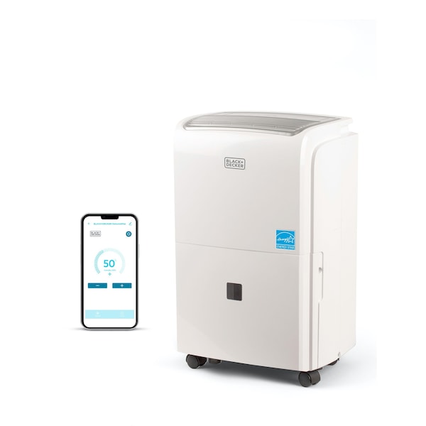 Black & Decker 50 Pint Portable Dehumidifier with Built-in Pump + Wi-Fi - BDT50PWTBWF