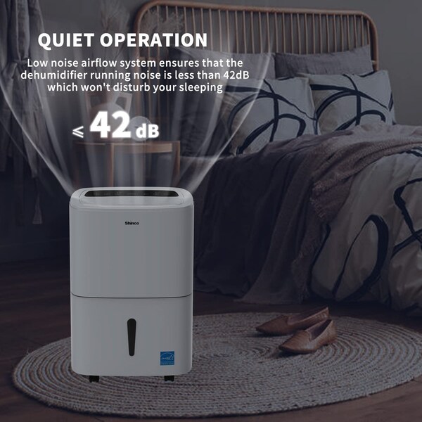 Edendirect Dehumidifier, 10.57 Pints, White, 13.5 in, 120V - IR-SDZ1120P