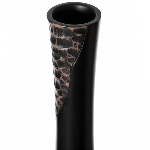 Uniquewise Contemporaray Bottle Shape Decorative Floor Vase, Brown with Cobbled Stone Pattern, 42 Inch - QI004178.L