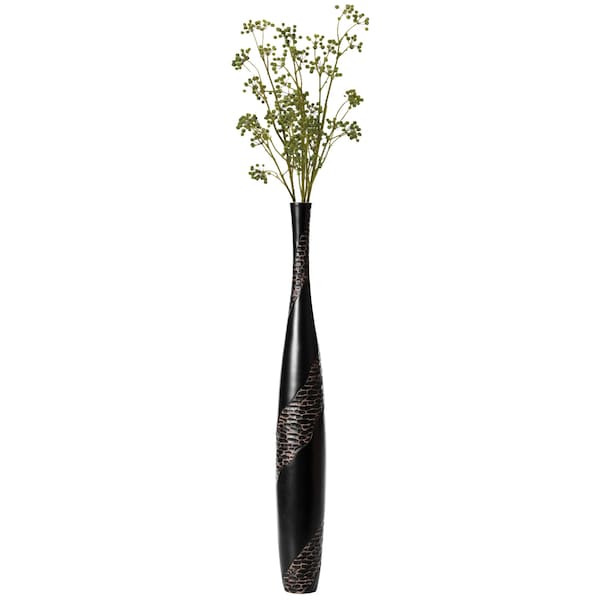 Uniquewise Contemporaray Bottle Shape Decorative Floor Vase, Brown with Cobbled Stone Pattern, 42 Inch - QI004178.L