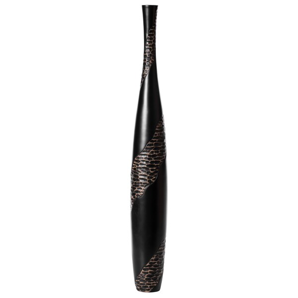 Uniquewise Contemporaray Bottle Shape Decorative Floor Vase, Brown with Cobbled Stone Pattern, 42 Inch - QI004178.L