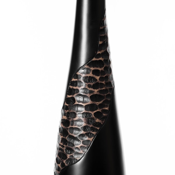 Uniquewise Contemporaray Bottle Shape Decorative Floor Vase, Brown with Cobbled Stone Pattern, 42 Inch - QI004178.L