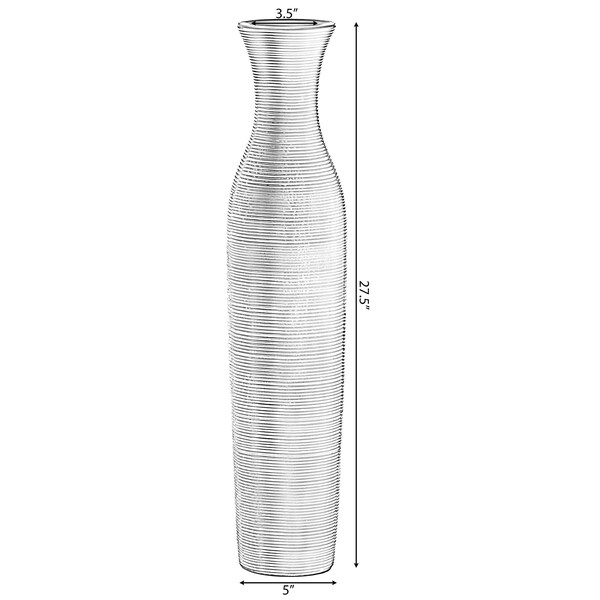 Uniquewise Tall Decorative Modern Ripped Trumpet Design Floor Vase, Brown 27.5 Inch - QI004179.L