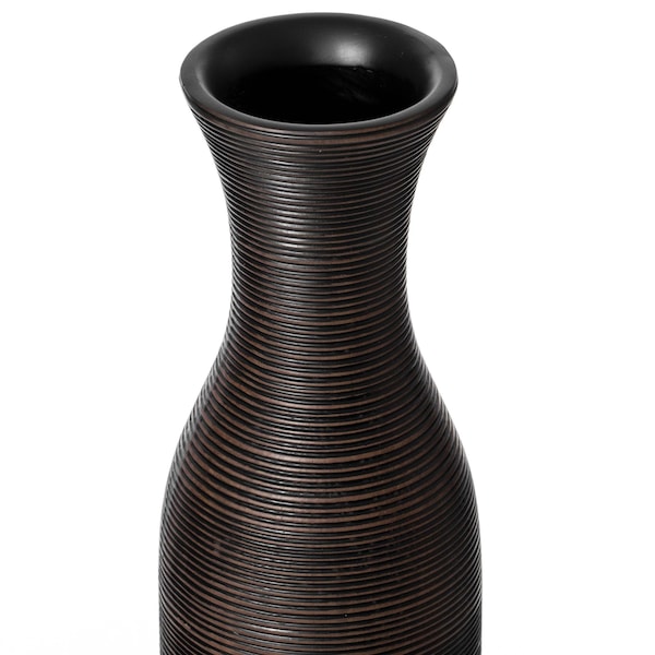 Uniquewise Tall Decorative Modern Ripped Trumpet Design Floor Vase, Brown 27.5 Inch - QI004179.L