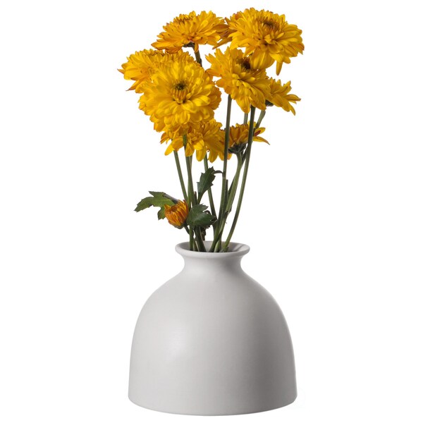 Uniquewise Modern Inkwelll Bottle Shaped Ceramic Table Vase Flower Holder, White 4 Inch - QI004366.S.WT
