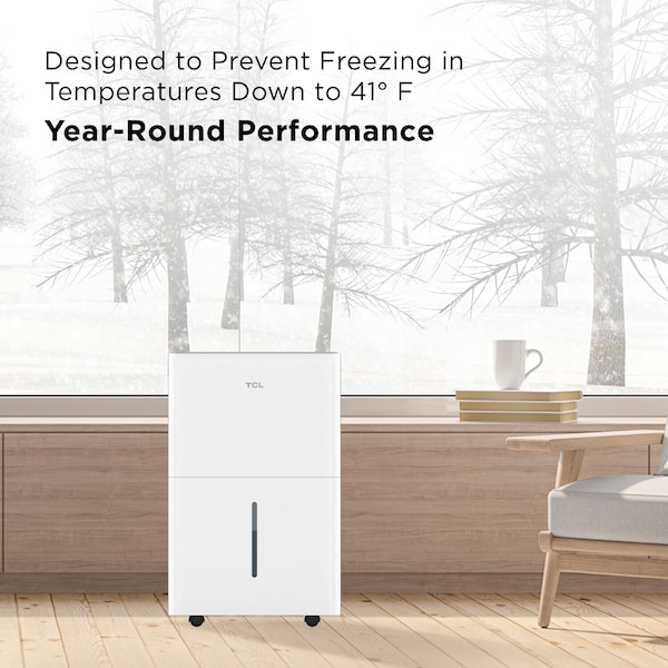 Tcl 4,500 Sq. Ft. 50-Pint Smart Dehumidifier, Energy Star 2024 - H50D46W