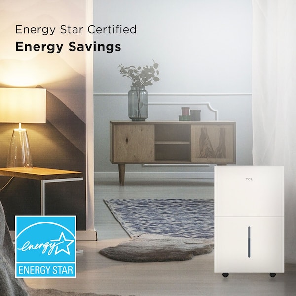 Tcl 4,500 Sq. Ft. 50-Pint Smart Dehumidifier, Energy Star 2024 - H50D46W