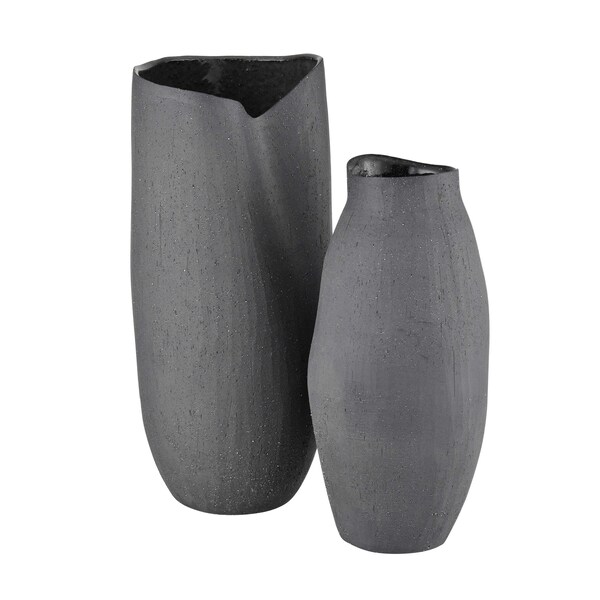 Elk Home Ferraro Vase, Folded Black - H0017-9752