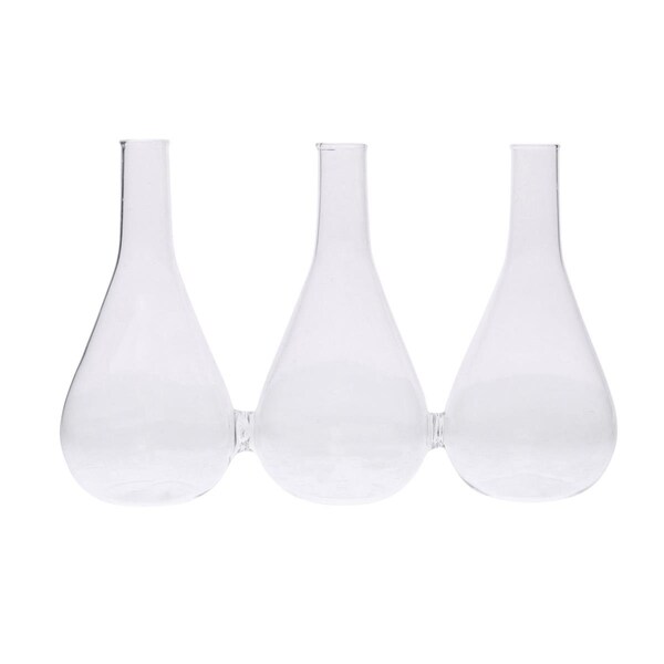 Palacedesigns Trio Joined Glass Posy Vases; Clear - Set of 3 - PA3090740