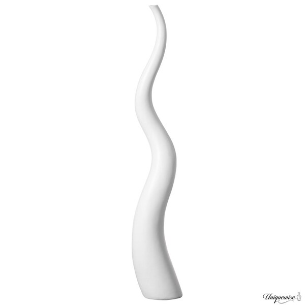 Uniquewise 62in Tall Animal Horn Shape Floor Vase: Elegant Ceramic White Accent for Entryway, Dining, or - QI004040.W.L