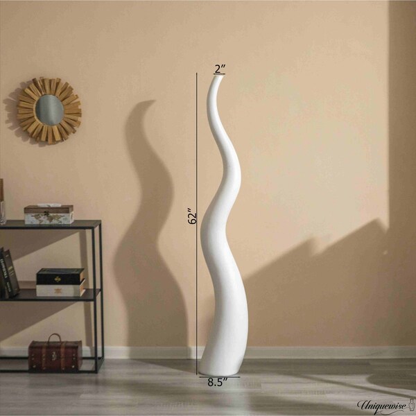 Uniquewise 62in Tall Animal Horn Shape Floor Vase: Elegant Ceramic White Accent for Entryway, Dining, or - QI004040.W.L