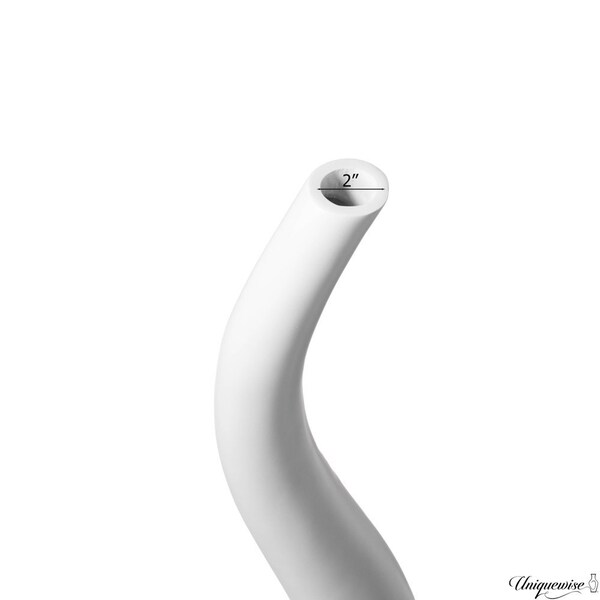 Uniquewise 62in Tall Animal Horn Shape Floor Vase: Elegant Ceramic White Accent for Entryway, Dining, or - QI004040.W.L