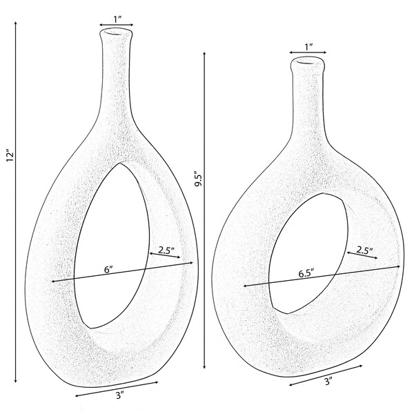 Uniquewise Contemporary White Ceramic Unique Shaped Flower Table Vase Centerpiece, PK 2 - QI004363.2.WT