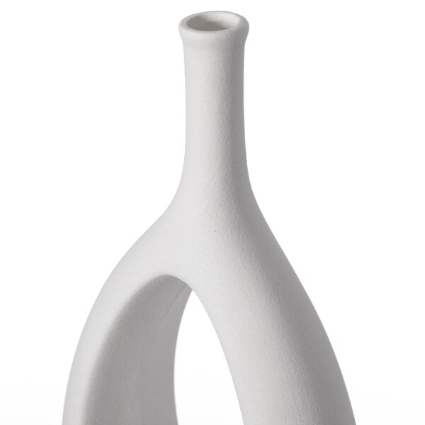 Uniquewise Contemporary White Ceramic Unique Shaped Flower Table Vase Centerpiece, PK 2 - QI004363.2.WT