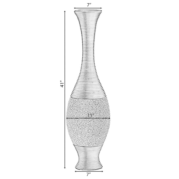 Uniquewise Decorative Freestanding Antique Cylinder Shape Floor Vase, 41" Tall, Brown - QI004139