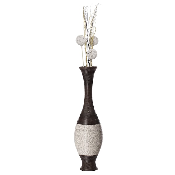 Uniquewise Decorative Freestanding Antique Cylinder Shape Floor Vase, 41" Tall, Brown - QI004139