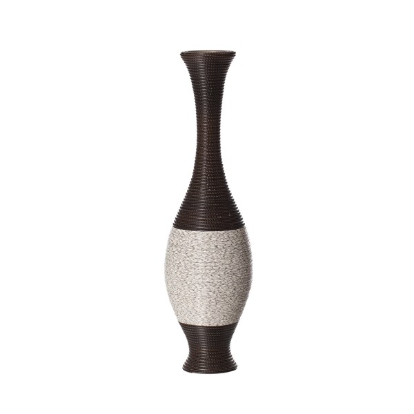 Uniquewise Decorative Freestanding Antique Cylinder Shape Floor Vase, 41" Tall, Brown - QI004139