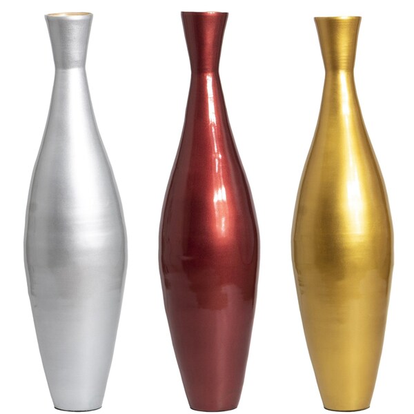 Uniquewise Tall 43 Inch Modern Bamboo Narrow Trumpet Floor Vase - Elegant Home Decoration, Modern Accent - QI003889.3