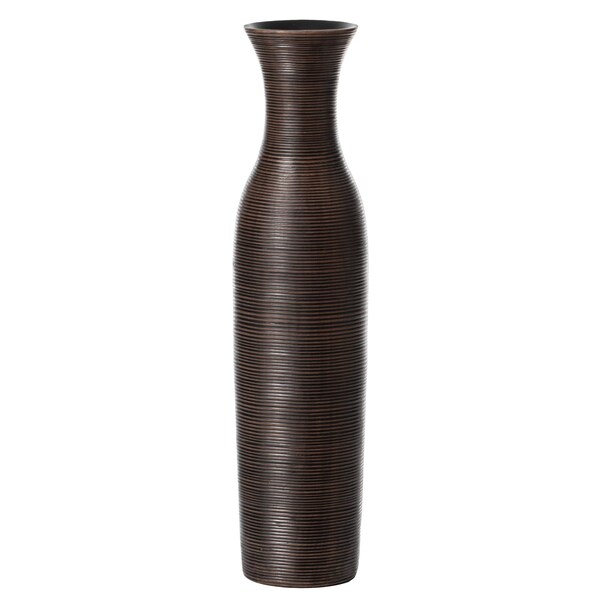 Uniquewise Tall Decorative Modern Ripped Trumpet Design Floor Vase, Brown 23 Inch - QI004179.S