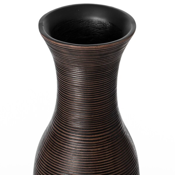 Uniquewise Tall Decorative Modern Ripped Trumpet Design Floor Vase, Brown 23 Inch - QI004179.S