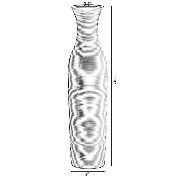 Uniquewise Tall Decorative Modern Ripped Trumpet Design Floor Vase, Brown 23 Inch - QI004179.S