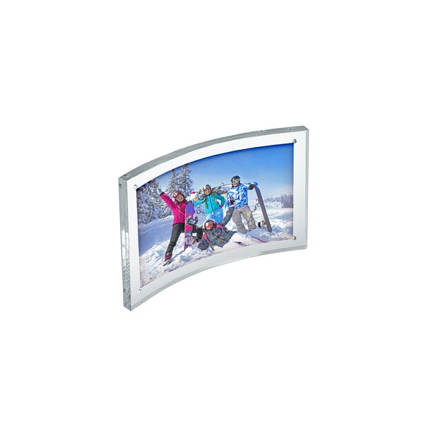 Azar Displays Curved Magnetic Acrylic Photo Frame 6'' W X 4'' H - 252930-GS-1PK