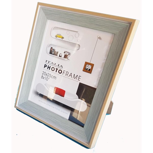 Italia 4 x 6 in. 2 Tone Polystyrene Photo Frame, Gray - Small -, 3PK - 46319
