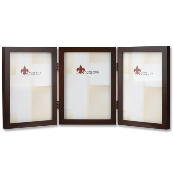 Lawrence Frames 5 x 7 in. Espresso Wood Hinged Triple Picture Frame - 755957T