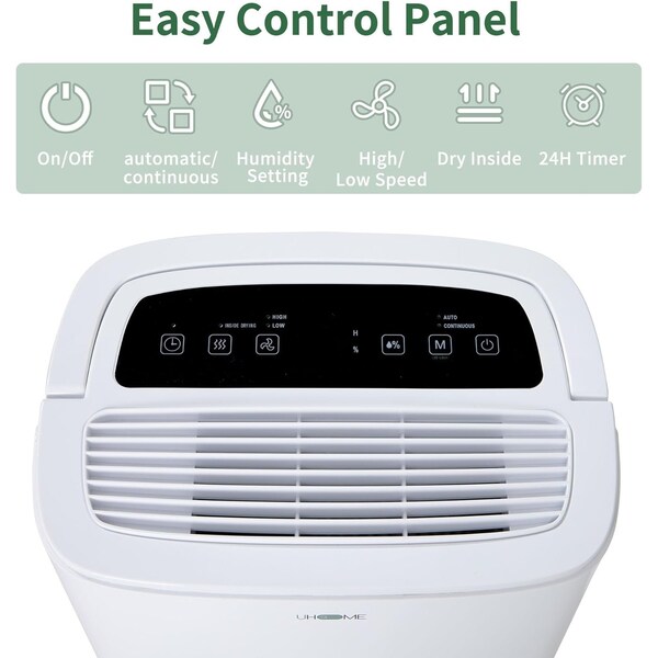 Edendirect Dehumidifier, 12.71 Pints, White, 10.47 in, 115 V - IR-UDZ1150P