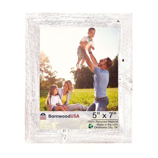 Barnwoodusa Rustic Farmhouse Reclaimed 5x7 Picture Frame (White Wash) - 672713219682