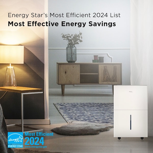 Tcl 3000 Sq. Ft. 32-Pint Smart Dehumidifier, Energy Star Most Efficient 2024 - H32D44W