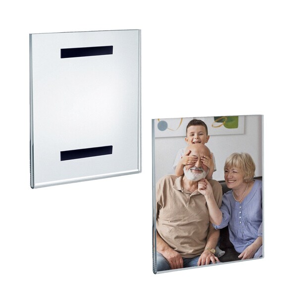 Azar Displays Clear Acrylic 8'' x 10'' Magnetic U-Frame, 2PK - 129925-GS-2PK