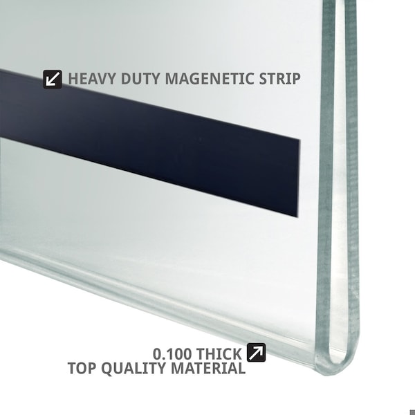 Azar Displays Clear Acrylic 8'' x 10'' Magnetic U-Frame, 2PK - 129925-GS-2PK