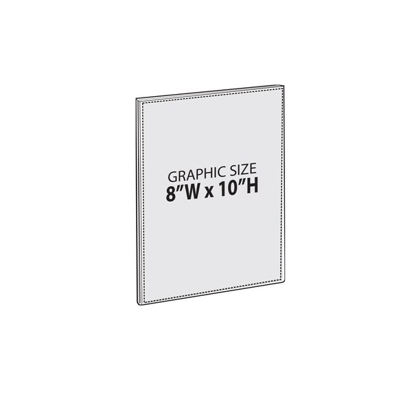 Azar Displays Clear Acrylic 8'' x 10'' Magnetic U-Frame, 2PK - 129925-GS-2PK