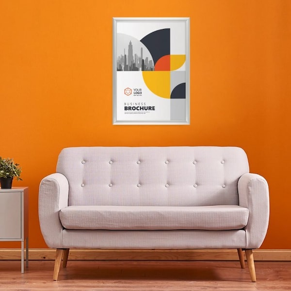 M&T Displays Snap Frame 18 in. X 24 in. Poster Size, 1 in. Silver, Mitred Corner - UCN255N018X7000