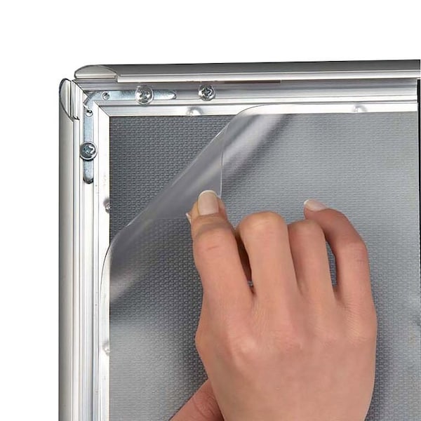 M&T Displays Snap Frame 18 in. X 24 in. Poster Size, 1 in. Silver, Mitred Corner - UCN255N018X7000