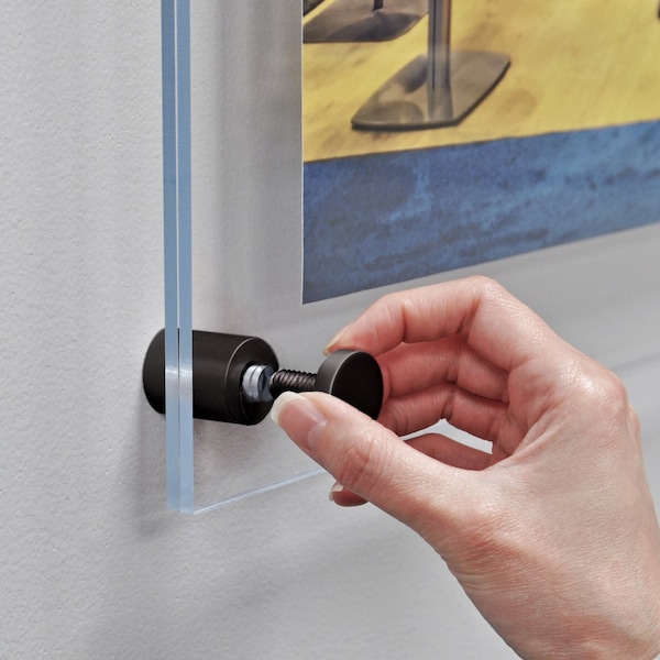 Azar Displays Floating Acrylic Wall Frame, Black, Holds 24" x 36", Overall 28" x 40" - 105536-BLK