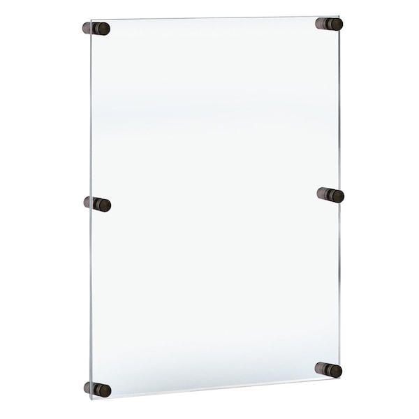 Azar Displays Floating Acrylic Wall Frame, Black, Holds 24" x 36", Overall 28" x 40" - 105536-BLK