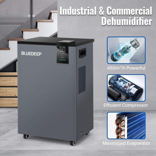 Edendirect Dehumidifier, 14.53 pints, Gray, 13.78 in, 120 V - ED-DK190B
