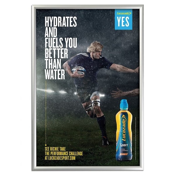 M&T Displays Snap Frame 24 in. X 36 in. Poster Size, 1 in. Silver, Mitered Corner - UCN255N024X7000