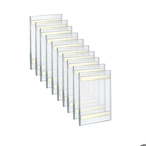 Azar Displays Clear Acrylic 4'' x 6'' Adhesive U-Frame, 10PK - 122010