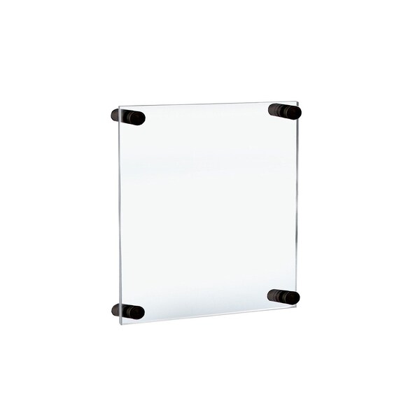 Azar Displays Floating Acrylic Wall Frame with Black Stand Off Caps - 105512-BLK