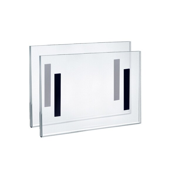 Azar Displays Clear Acrylic 11'' x 8.5'' Magnetic U-Frame, 2PK - 129922-GS-2PK